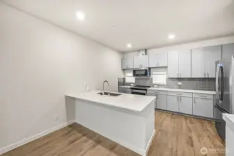 Kitchen with island for seating