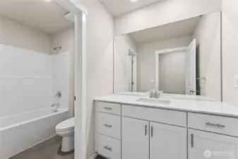 Guest Bathroom with separate Shower and Vanity Area.