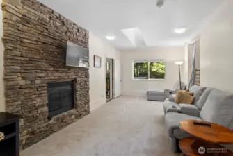 Cozy propane fireplace