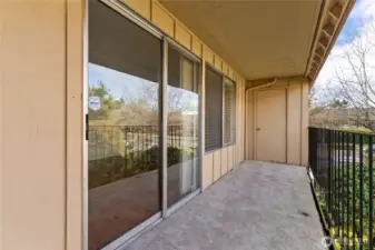 Balcony with storage room