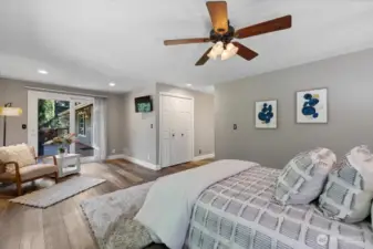 Look at this extra extension of the Primary bedroom! So many different possibilities! TV with arm stays!  Ceiling fans throughout the house and in the bedrooms!