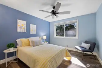 Another spacious bedroom... all with ceiling fans and LVP flooring.  Trimwork stays consistent throughout the house!