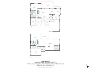 Floor plan with dimensions up and down.  For more floor plans of the house... just ask as we were limited with photos and there is a "ton" more!  Come take a look and you will get hooked on this home!