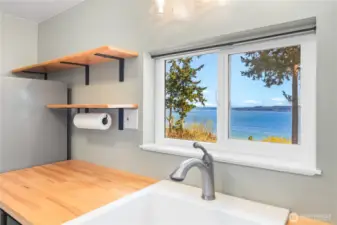 Studio kitchen view.