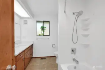 Full bathroom with new tub and surround