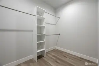 Primary walk in closet.