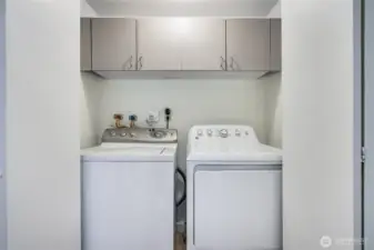 In-unit washer and dryer with easy access and user-friendly functionality.