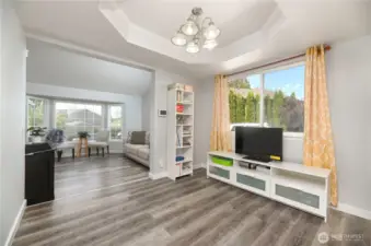 Formal dining is being used as a play room.