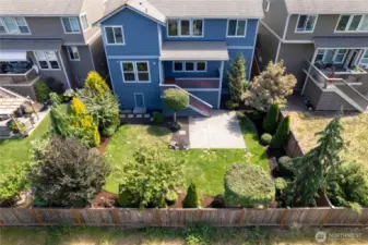 Overhead shot of the yard.