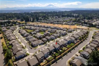 View of the neighborhood from above. The dog park is at the end of 23rd. The basketball court is across the street.