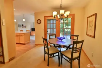 Light and bright dining room.