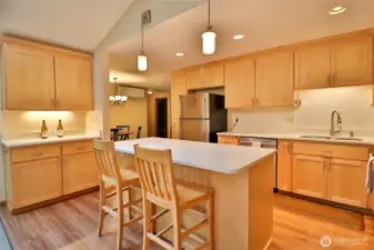 Newer kitchen with lots of counter space.