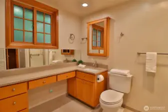 Beautiful millwork in the 3/4 bathroom.