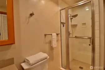 Extra-large shower.