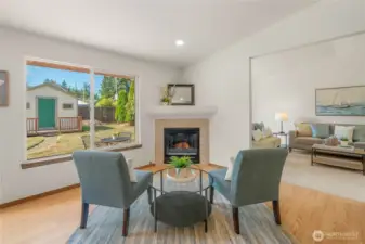 Natural Gas Fireplace perfect for cozy PNW evenings.
