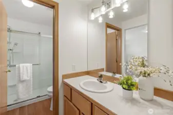 Primary private 3/4 bath.
