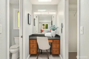 Primary Suite with attached bath and walk-in-closet