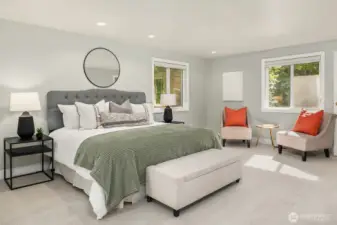 Primary Suite with attached bath and walk-in-closet