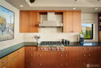 Notice the beautiful Rosewood custom cabinetry.