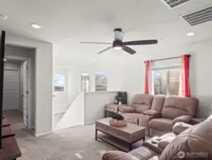 loft area with views of the mountains