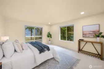 Primary suite with views of Lake Whatcom