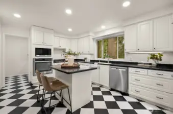 Room to gather in the classic kitchen.