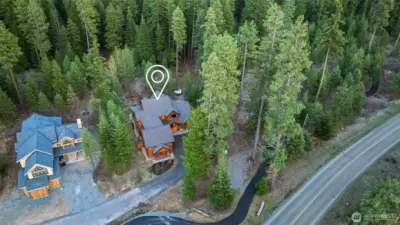 Aerial view of property. Corner site with nearby walking trail