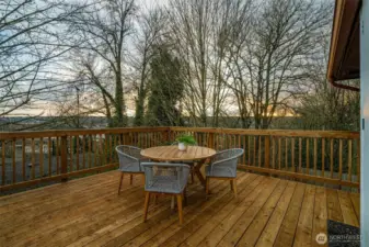 Enjoy outdoor living on the view deck off the dining room