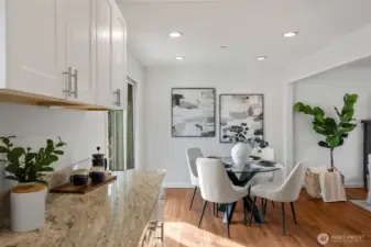 Bright light dining space