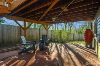 Lower patio and green space