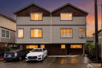 6035 B is the townhome on the right. Included off street parking is spot furthest to right. No HOA fees!