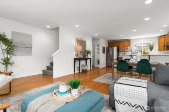 Stairs lead to 2 bedrooms on 3rd floor.