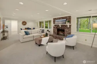 Cozy up by the gas fireplace on chilly winter evenings.