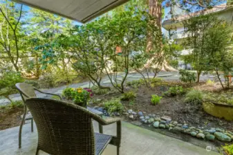 Enjoy the beautiful native plants of the Northwest from your patio.
