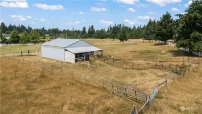 The barn is currently setup for the family horse.