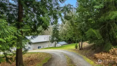 Driveway down to the home