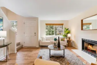 Welcoming living room - from kitchen