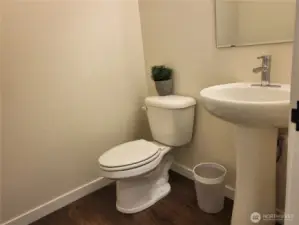 half bath on kitchen, living and dining level