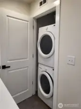 Laundry closet on top floor