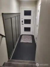 Interior of entry door