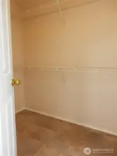Walk in closet ready for all your items.