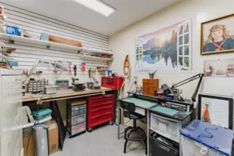 Tucked off the back of the rec room, this bonus space is perfect for crafting, creating, or storing your favorite gear.