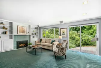 Relax in your family room, which also opens to the garden. The gas fireplace will warm you all winter long.