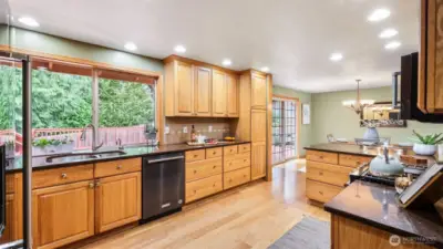 This spacious kitchen is designed with entertaining in mind, offering room to gather and cook with ease.