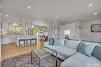 Open-concept living with a spacious entry and large closet.