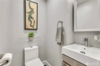 Updated half bath next to 4th bedroom