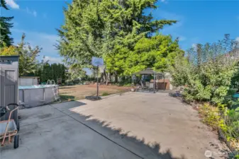Entertainers dream! Expansive backyard with patio, gazebo, and space for recreation. (pool can stay or go)