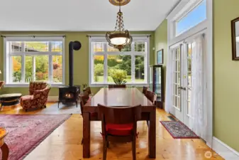 Dining area in front room.  Large space for entertaining or just taking in the views.