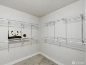 Generous sized Primary closet