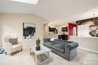 Great Room opens to the kitchen and dining rooms